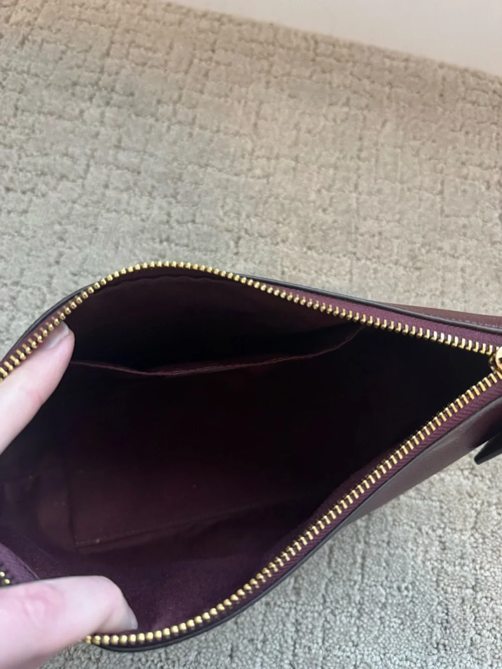 COACH Leather Crossbody Bag in Merlot - Picture 9 of 11